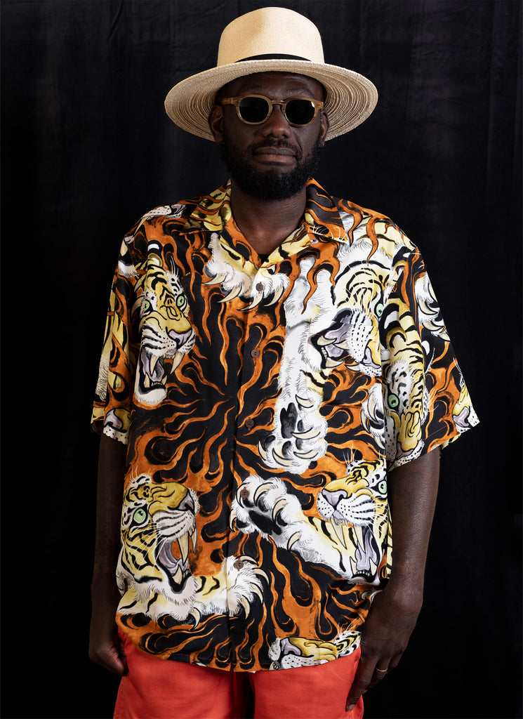 WACKO MARIA/GUILTY PARTIES "TIM LEHI S/S HAWAIIAN SHIRT" BROWN