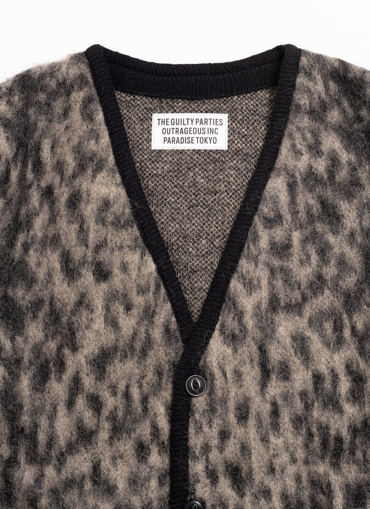 WACKOMARIA】LEOPARD HEAVY MOHAIRCARDIGAN-