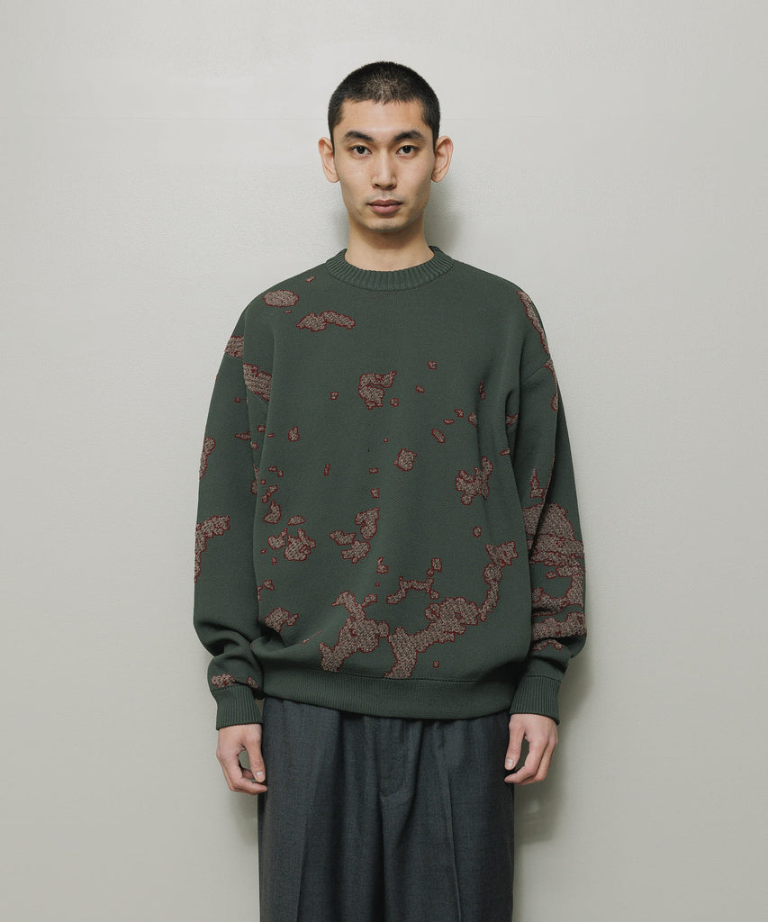 BAL ORIGINAL "JACQUARD CREWNECK SWEATER" CHARCOAL