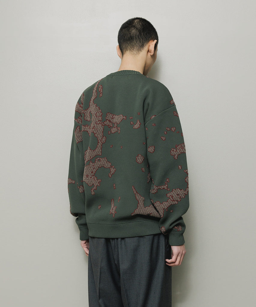 BAL ORIGINAL "JACQUARD CREWNECK SWEATER" CHARCOAL