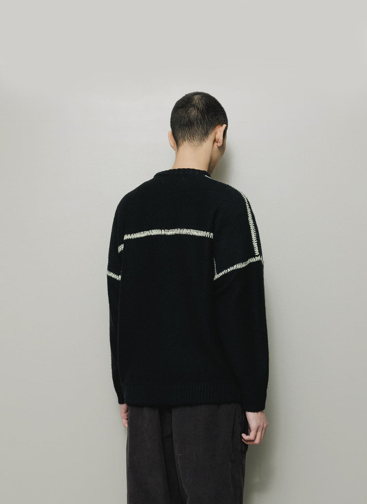 BAL ORIGINAL "STITCHED DROP SHOULDER SWEATER" BLACK