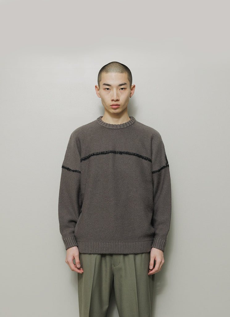 BAL ORIGINAL "STITCHED DROP SHOULDER SWEATER" COCOA