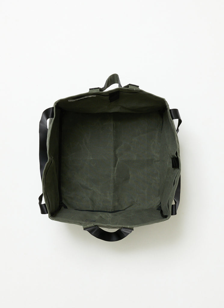 BAL ORIGINAL "BAL X SPEAK EASY PARAFFIN SQUARE 2WAY TOTE BAG" DARK OLIVE