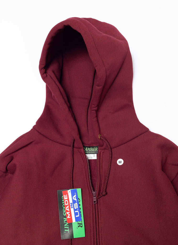 CAMBER "HEAVYWEIGHT/12oz ZIP HOODIE" BURGUNDY