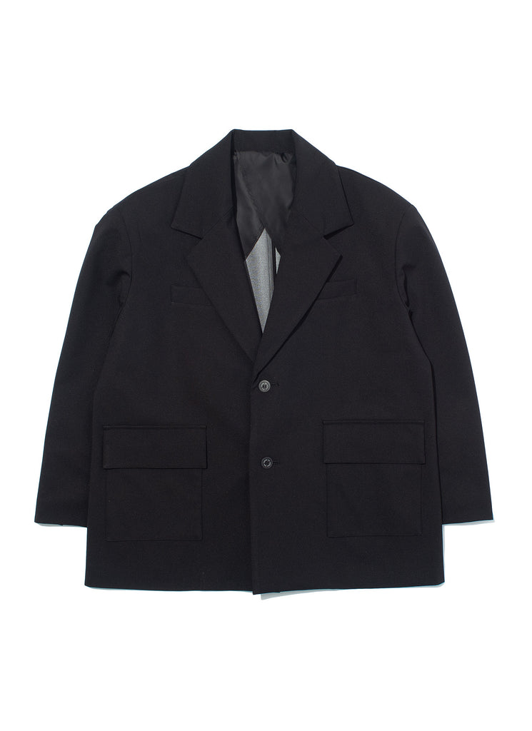 F/CE. "WATERPROOF POWER SHOULDER BLAZER" BLACK