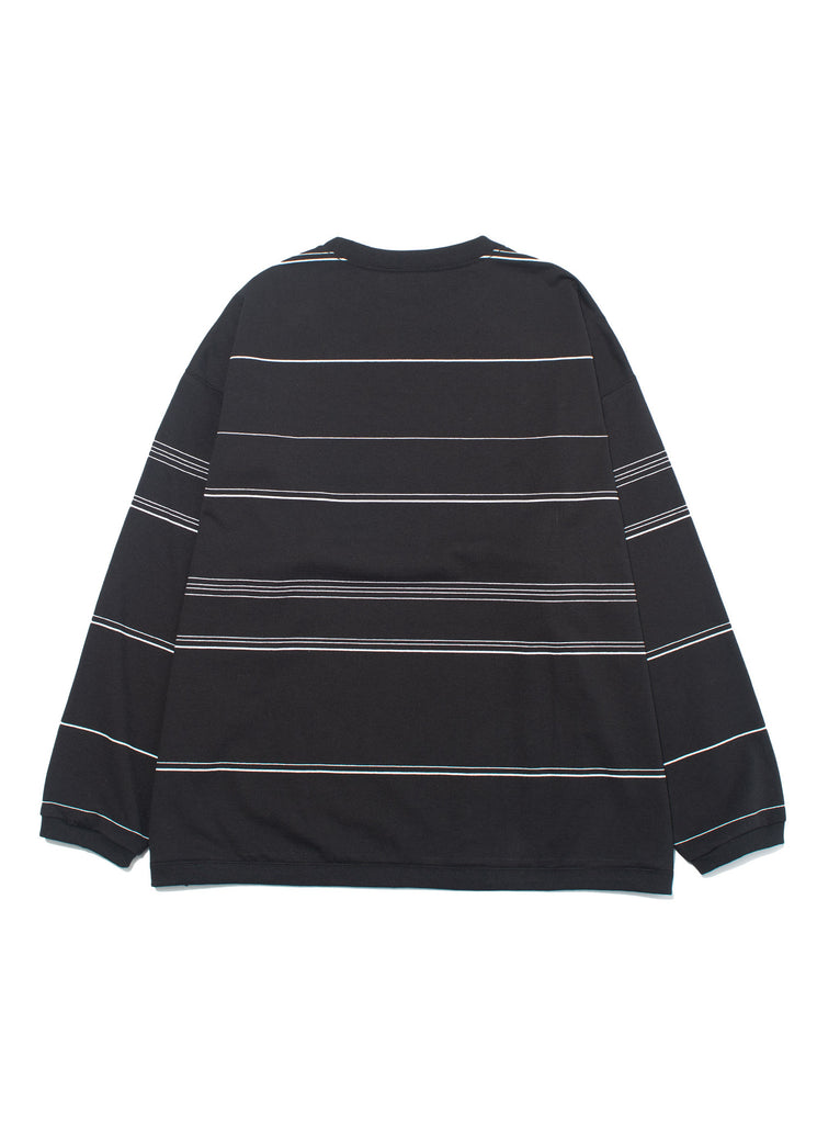 F/CE. "RE LOGO LONG SLEEVE BORDER T-SHIRT" BLACK