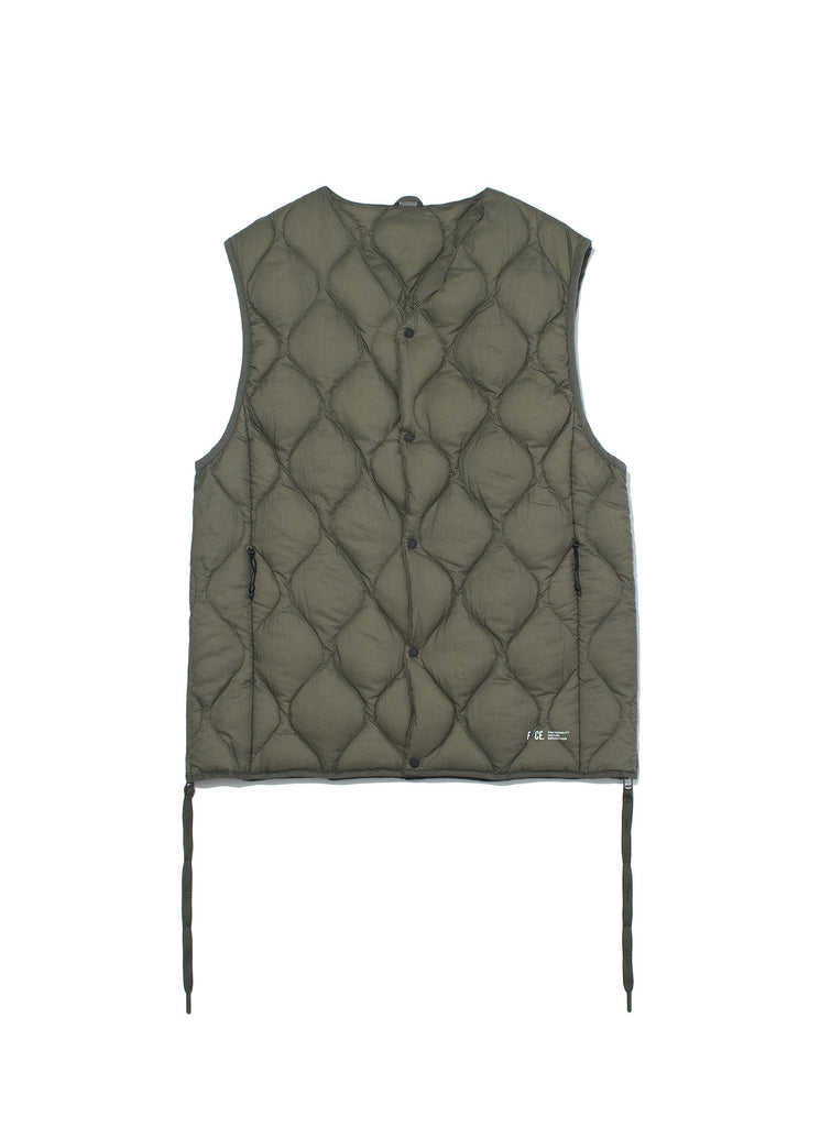 F/CE. "TAION BY F/CE. PACKABLE INNER DOWN VEST" OLIVE GRAY