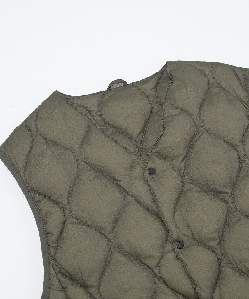F/CE. "TAION BY F/CE. PACKABLE INNER DOWN VEST" OLIVE GRAY