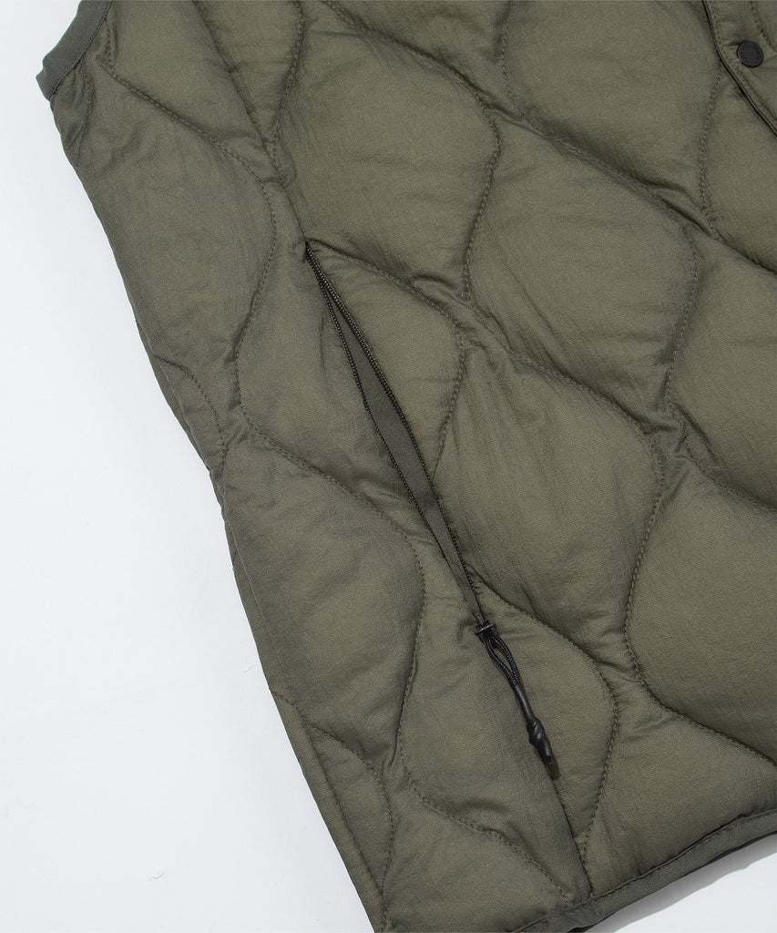 F/CE. "TAION BY F/CE. PACKABLE INNER DOWN VEST" OLIVE GRAY
