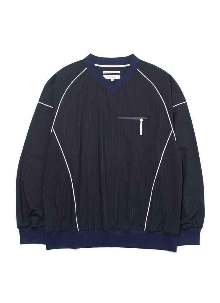 F/CE. "PINSTREAM PULLOVER SHIRT" NAVY STRIPE