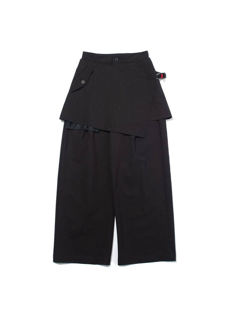 F/CE "WATERPROOF DUAL-LAYER WRAP TROUSERS" BLACK