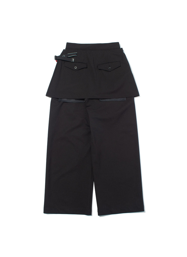F/CE "WATERPROOF DUAL-LAYER WRAP TROUSERS" BLACK