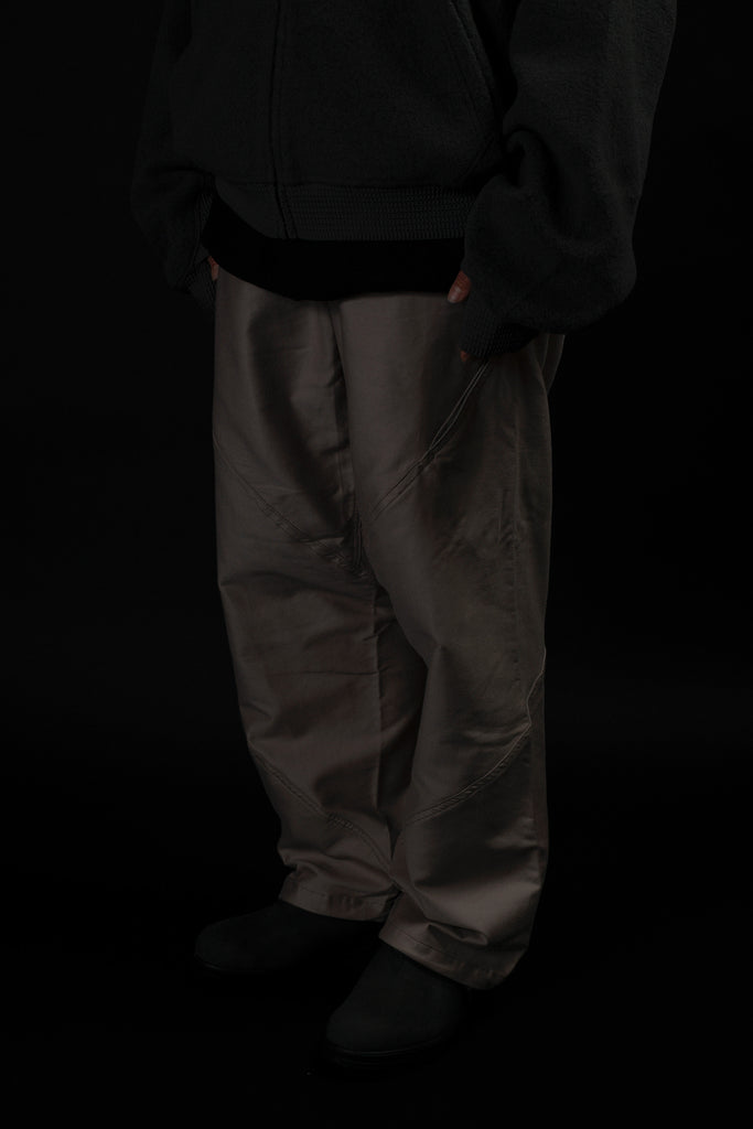 GOLDWIN 0 "COTTON SILK BLEND HELICOID WIDE PANTS" BIOTITE