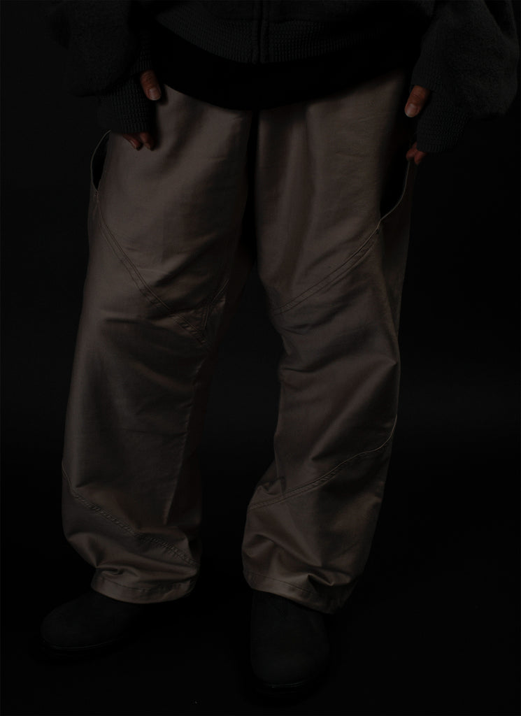 GOLDWIN 0 "COTTON SILK BLEND HELICOID WIDE PANTS" BIOTITE