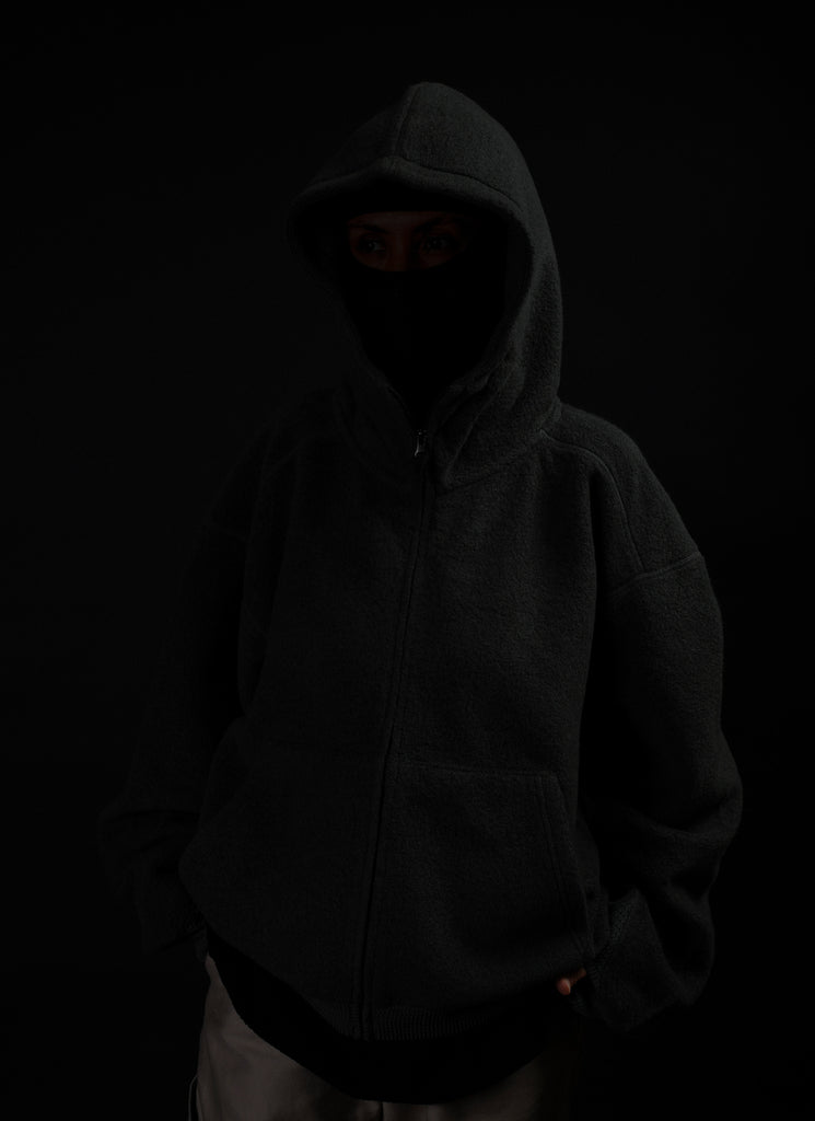 GOLDWIN 0 "WOOL FLEECE HOODIE" DARK LAVA