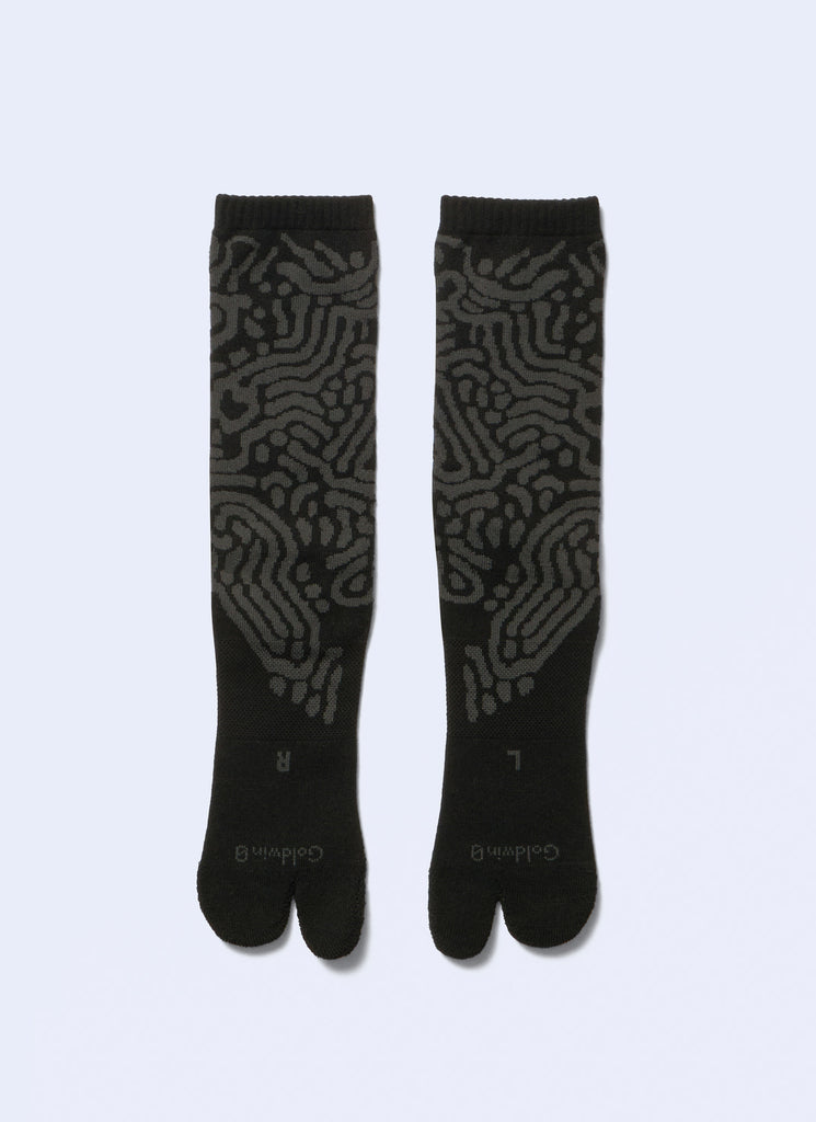 GOLDWIN 0 "REACTION DIFFUSION SOCKS" BLACK