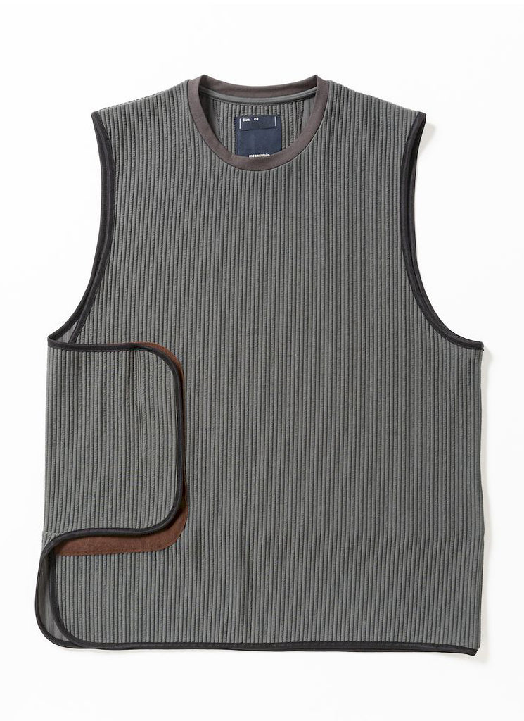meanswhile "UNEVEN FABRIC CONDITIONING VEST" CHARCOAL