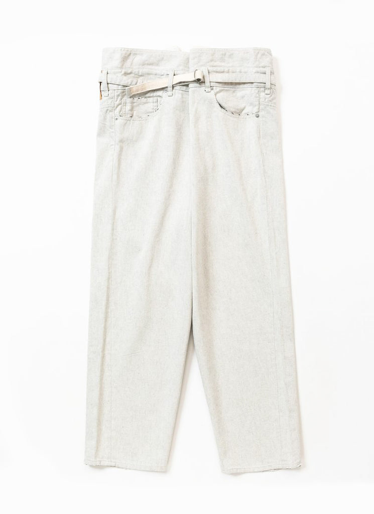 meanswhile "FADE DENIM WRAP PANTS" OFF WHITE