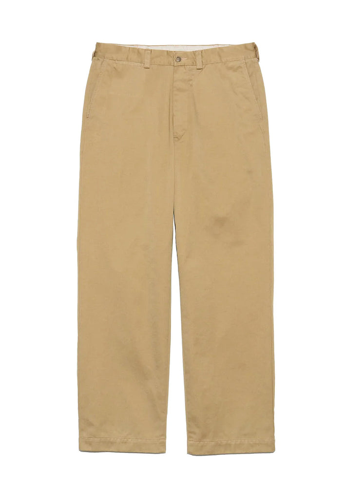 nanamica "WIDE STRAIGHT CHINO PANTS" TAN