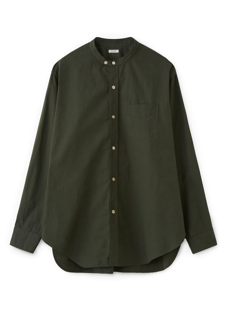 PHIGVEL MAKERS & CO. "BAND COLLAR DRESS SHIRT" FOREST