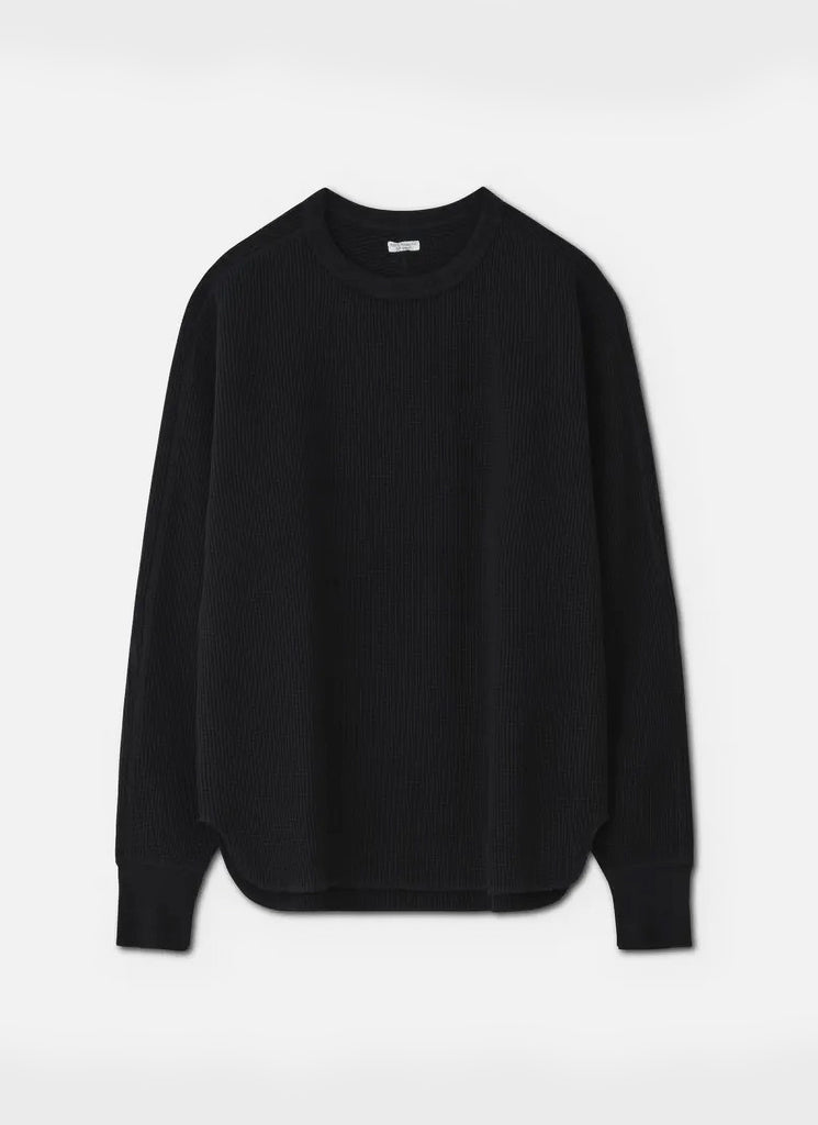 PHIGVEL MAKERS & CO "HEAVY WAFFLE L/S TOP" INK BLACK