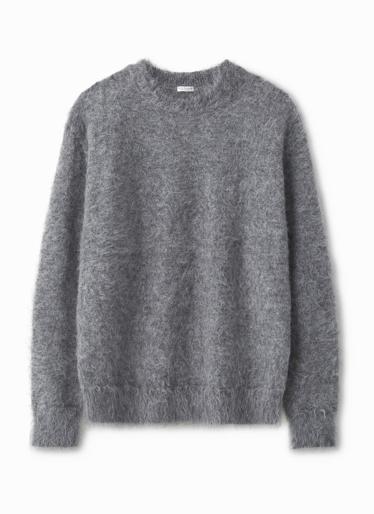 PHIGVEL MAKERS & CO "SHAGGYDOG MOHAIR CREW NECK SWEATER" STONE GRAY