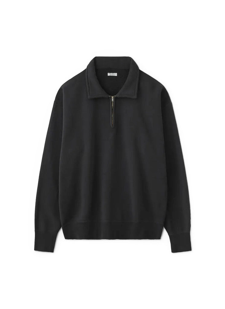 PHIGVEL MAKERS & CO "HALF ZIP LOOP-WHEEL KNITTED SWEAT SHIRT" CHARCOAL