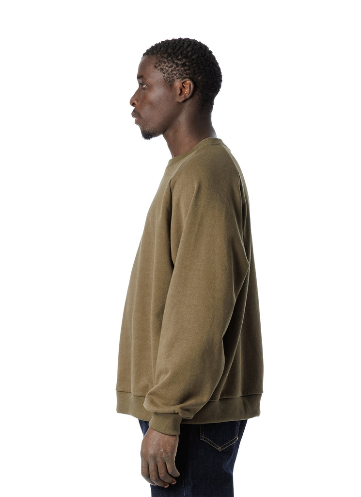 SANDINISTA MFG "AMERICAN COTTON RAGLAN SLEEVE SWEATSHIRT" OLIVE