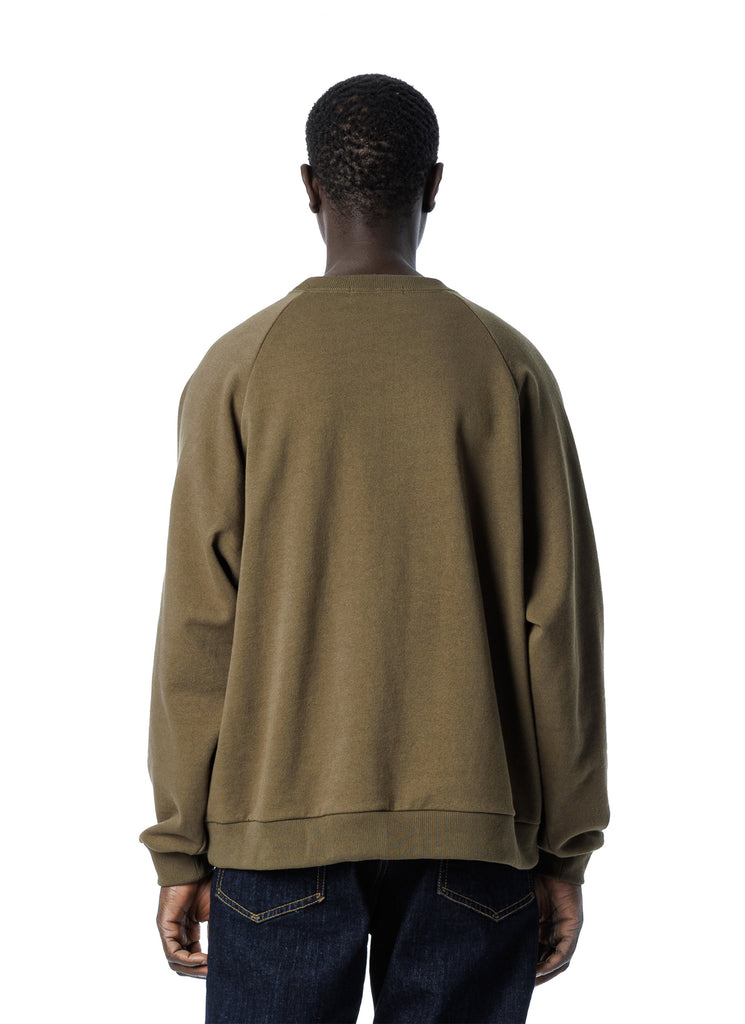 SANDINISTA MFG "AMERICAN COTTON RAGLAN SLEEVE SWEATSHIRT" OLIVE