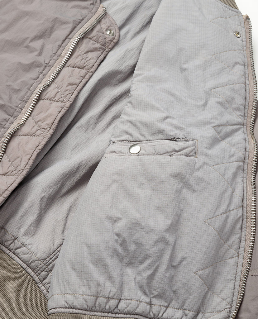 SANDINISTA MFG "GARMENt-DYED MA-1 JACKET" GRAY