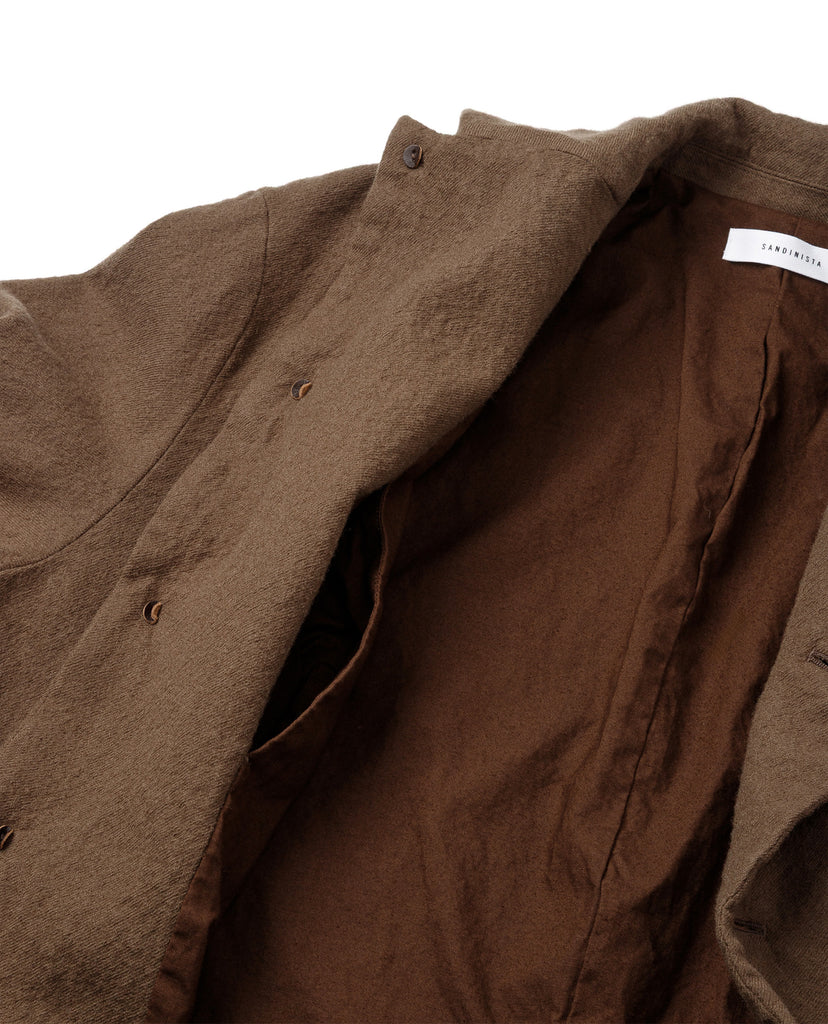 SANDINISTA MFG "WOOL 5 BUTTON JACKET" BROWN