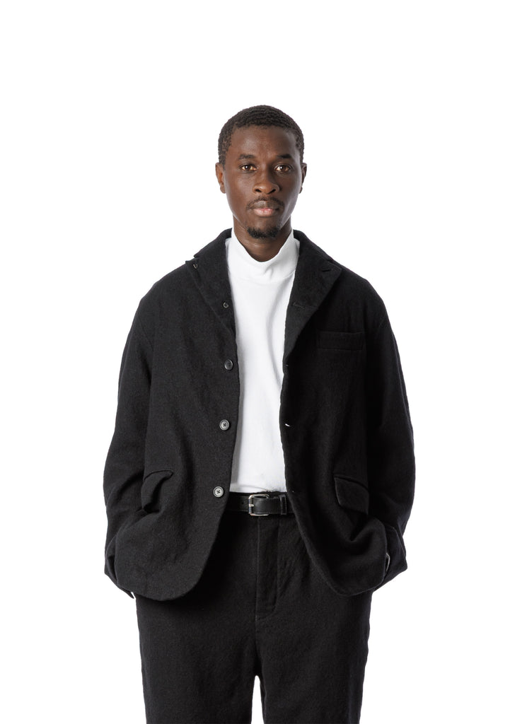 SANDINISTA MFG "WOOL 5 BUTTON JACKET" BLACK