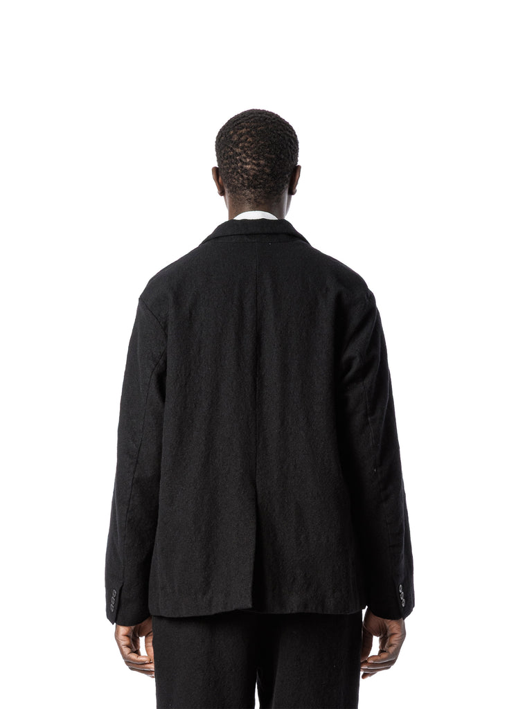 SANDINISTA MFG "WOOL 5 BUTTON JACKET" BLACK
