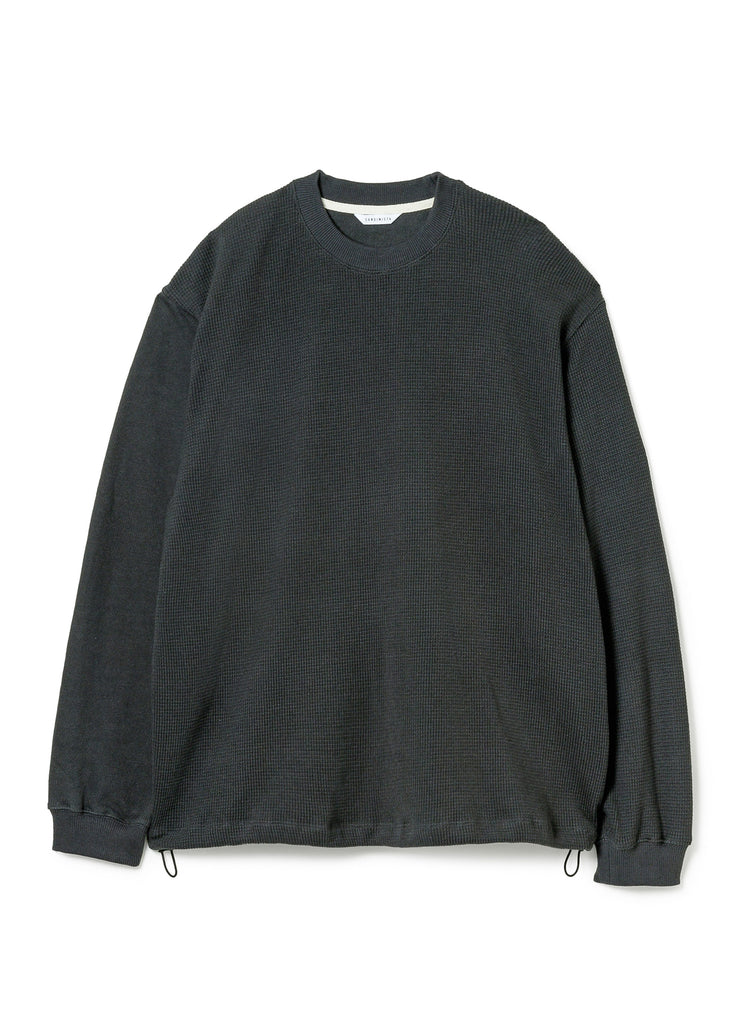 SANDINISTA MFG "2-TONE COTTON KNIT PULLOVER" CHARCOAL