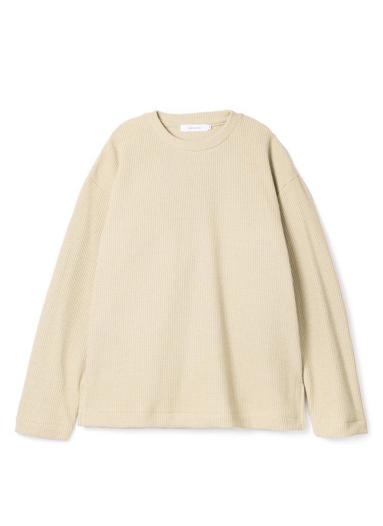 SANDINISTA "SIDE SLITS COTTON KNIT PULLOVER" NATURAL