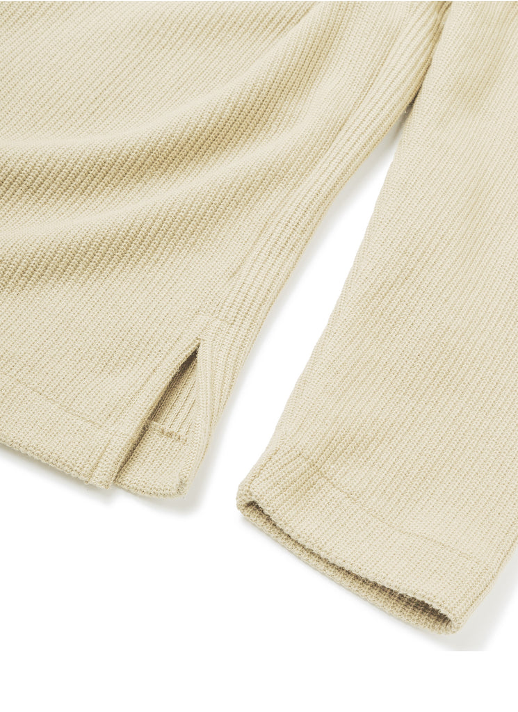 SANDINISTA "SIDE SLITS COTTON KNIT PULLOVER" NATURAL