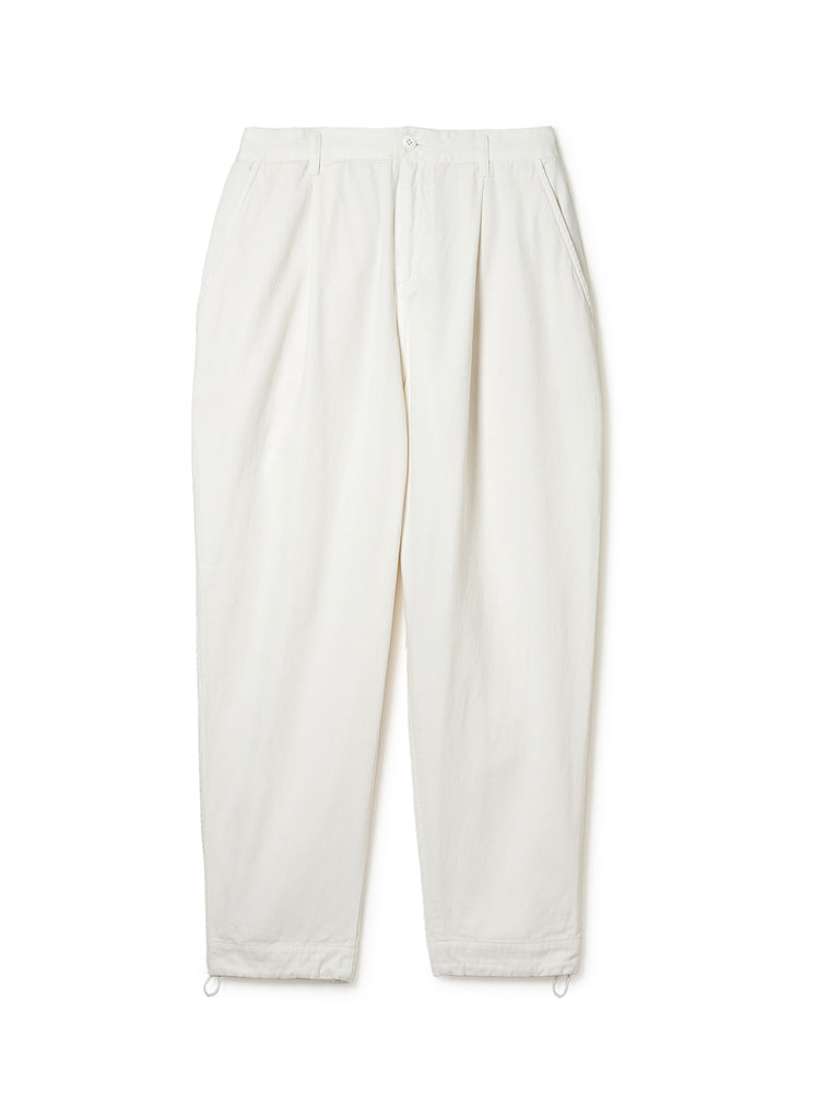 SANDINISTA MFG "VINTAGE STYLE PLEATED CHINO PANTS" WHITE