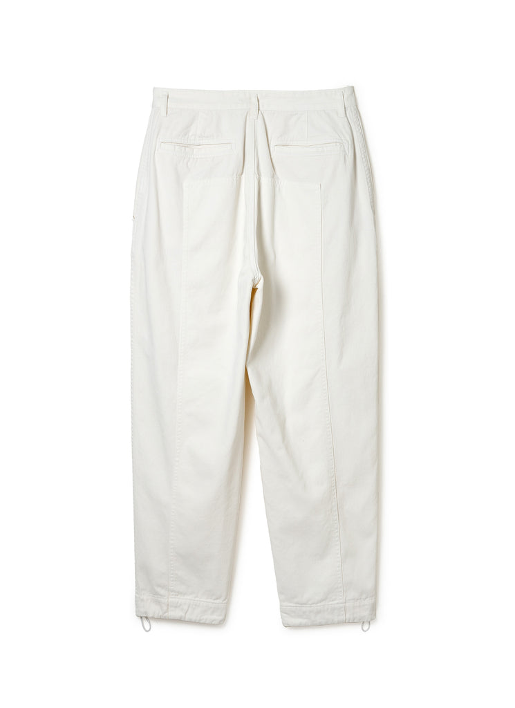 SANDINISTA MFG "VINTAGE STYLE PLEATED CHINO PANTS" WHITE