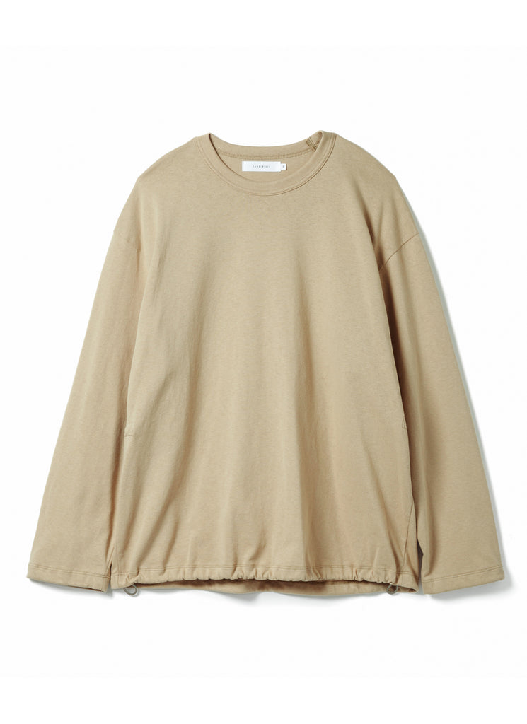 SANDINISTA MFG "ELASTIC HEM L/S T-SHIRT" KHAKI BEIGE