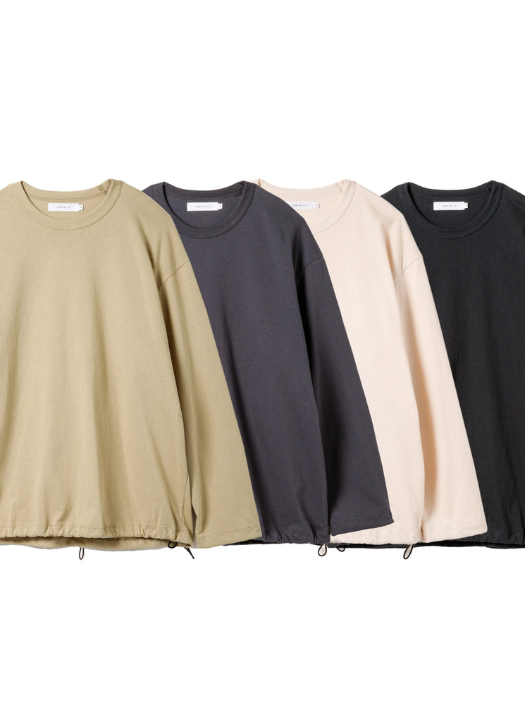 SANDINISTA MFG "ELASTIC HEM L/S T-SHIRT" KHAKI BEIGE