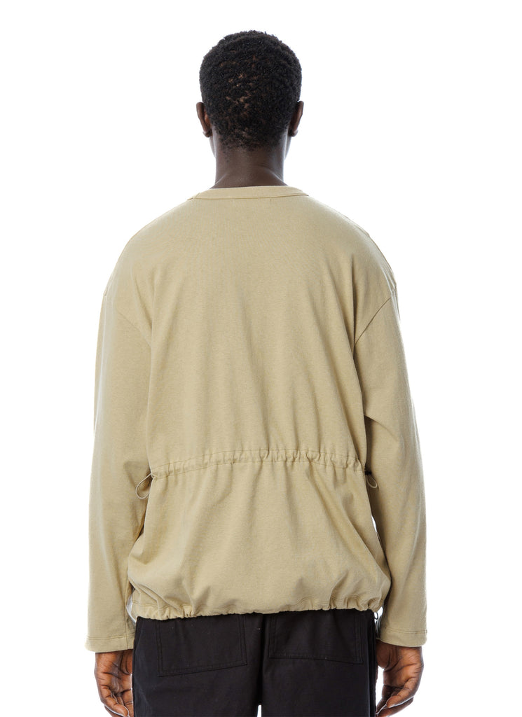 SANDINISTA MFG "ELASTIC HEM L/S T-SHIRT" KHAKI BEIGE