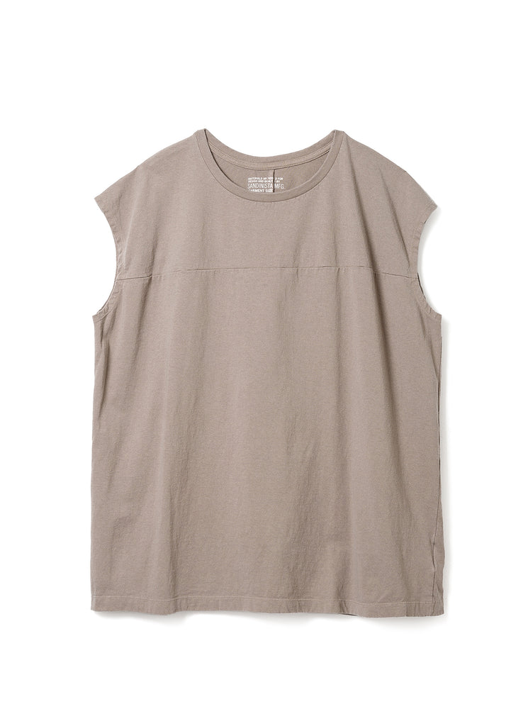 SANDINISTA MFG "AMERICAN COTTON FOOTBALL SLEEVELESS T-SHIRT" KHAKI BEIGE