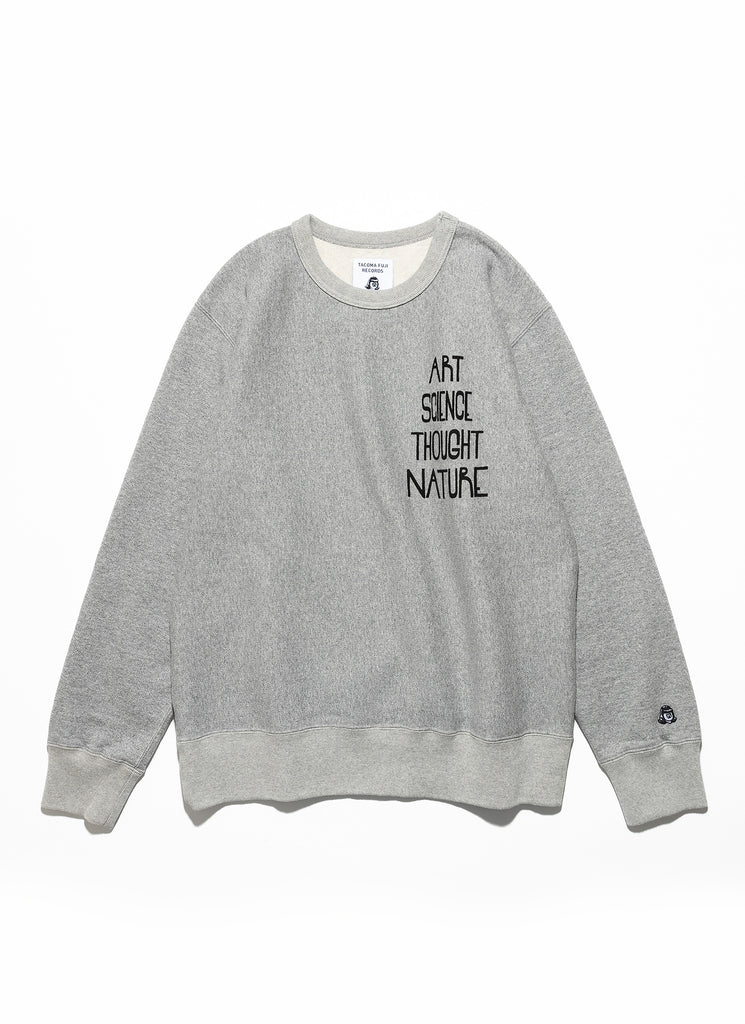 TACOMAFUJI RECORDS "ART SCIENCE THOUGHTS NATURE SWEATSHIRT designed by Yachiyo Katsuyama" GRAY