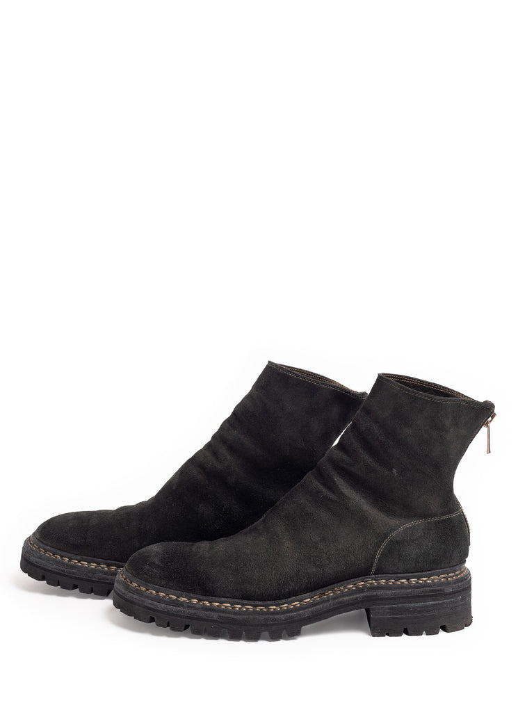 nonnative X UNDERCOVER "BACK ZIP MIDDLE BOOTS HORSE LEATHER BY GUIDI" CHARCOAL