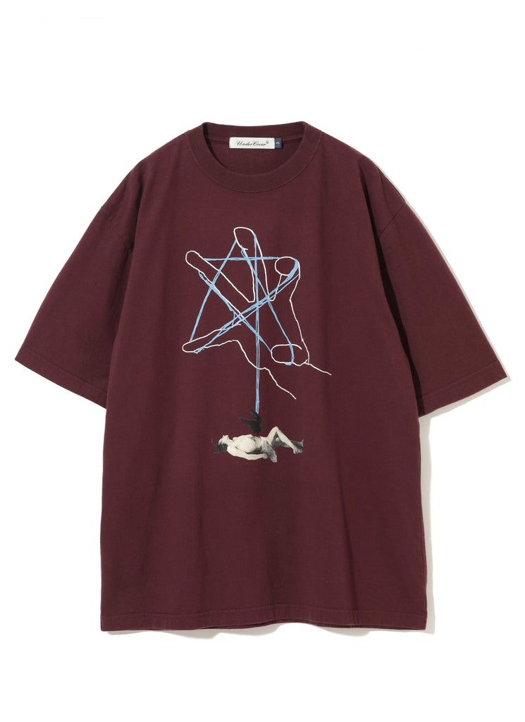 UNDERCOVER "FINGER STRING T-SHIRT" BORDEAUX