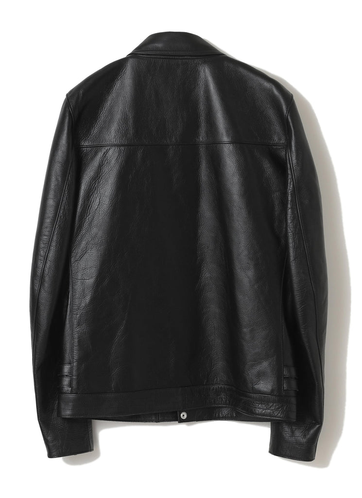 UNDERCOVER "DOUBLE BREAST LEATHER RIDERS JACKET" BLACK