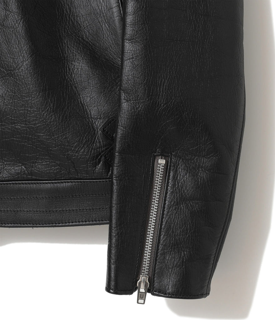 UNDERCOVER "DOUBLE BREAST LEATHER RIDERS JACKET" BLACK