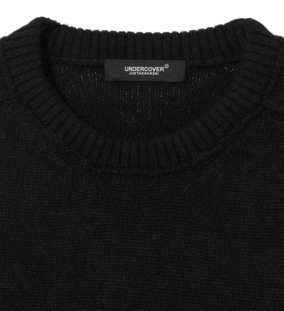 UNDERCOVER "SWITCHING WOOL KNIT PULLOVER" BLACK