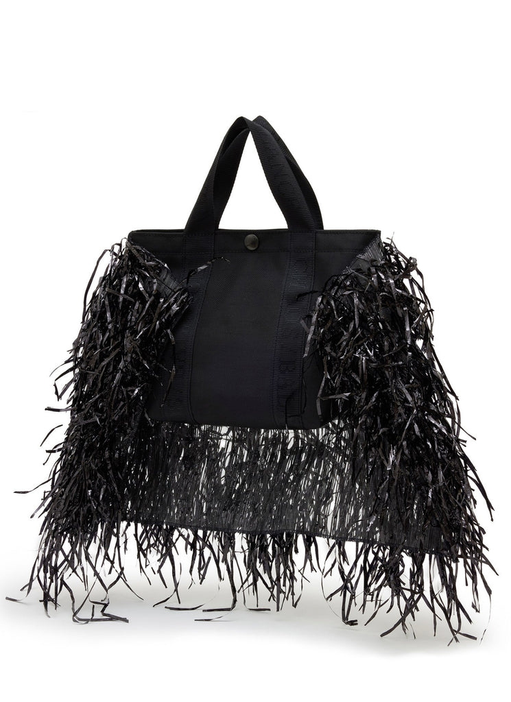 UNDERCOVER "NYLON  FRINGE TOTE BAG" BLACK