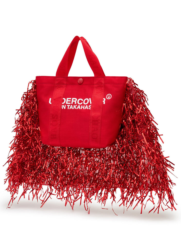 UNDERCOVER "NYLON FRINGE TOTE BAG" RED